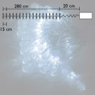 Karácsonyi mini csepp alakú LED fényfüzér - hideg fehér / 3 méter, 20 LED, elemes