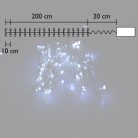 Karácsonyi LED fényfüzér - hideg fehér / 2 méter, 20 LED, elemes