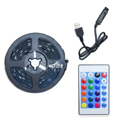 2 méteres RGB LED szalag, tévé háttérvilágítás - 30 led/méter, USB-s