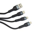 Ezra 4 az 1-ben adatkábel - USB, Type-C, Lightning és micro USB csatlakozók