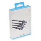 Ezra 4 az 1-ben adatkábel - USB, Type-C, Lightning és micro USB csatlakozók
