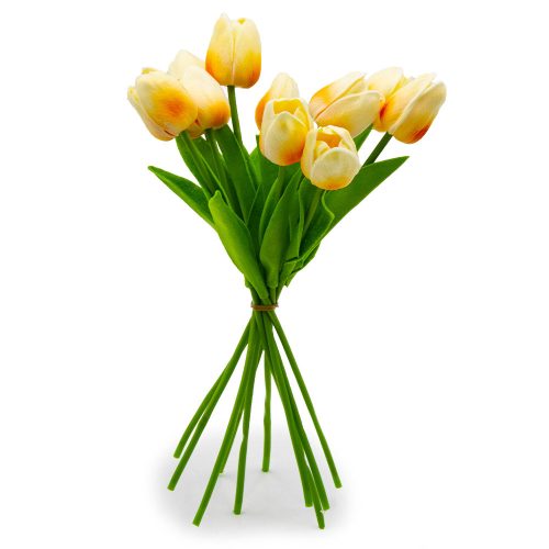 10 szálas tulipán csokor művirág - sárga árnyalatok