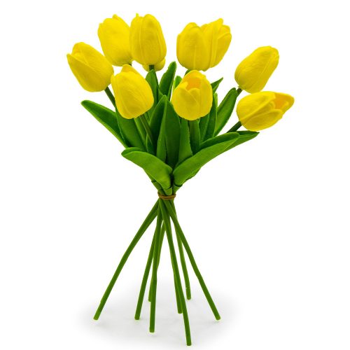 10 szálas tulipán csokor művirág - sárga