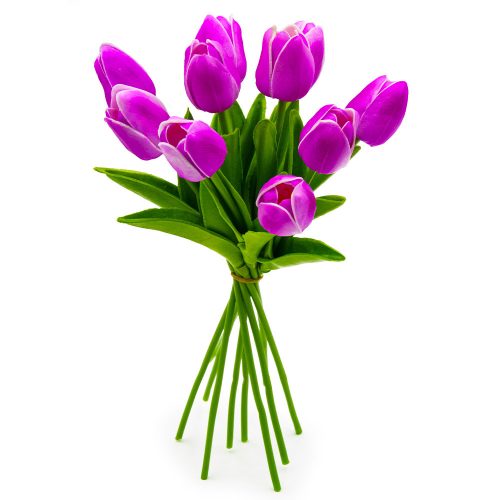 10 szálas tulipán csokor művirág - lila