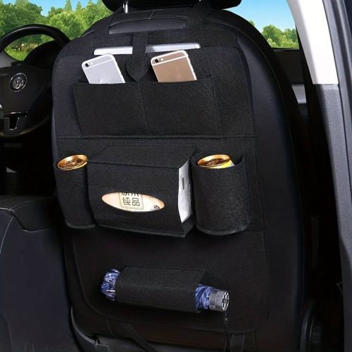 Több zsebes, ülésre rögzíthető autós tároló - ülésrendező
