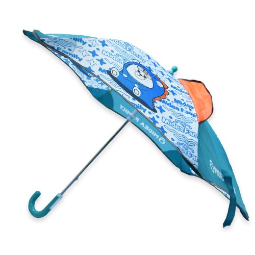 Esernyő gyerekeknek, maci-dínó mintával - kék