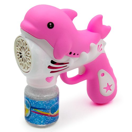 Buborékfújó pisztoly folyadékkal, rózsaszín delfin (333-20)
