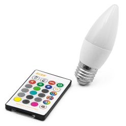   Energiatakarékos RGB LED izzó E27 foglalatba, távirányítóval