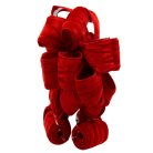 Bársonyos piros masni karácsonyfa csúcsdísznek - 20 cm