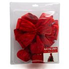 Bársonyos piros masni karácsonyfa csúcsdísznek - 20 cm