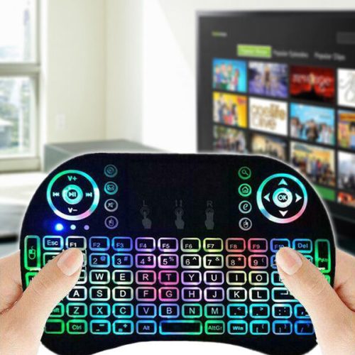 RGB mini vezeték nélküli billentyűzet touchpaddal / okostévéhez és TV boxhoz is