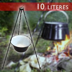 10 literes zománcozott bogrács állvánnyal