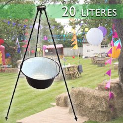 20 literes zománcozott bogrács állvánnyal