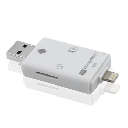 3in1 FlashDevice / OTG kártyaolvasó Android és iOs rendszerű készülékekhez – Lightning - USB - micro USB csatlakozóval