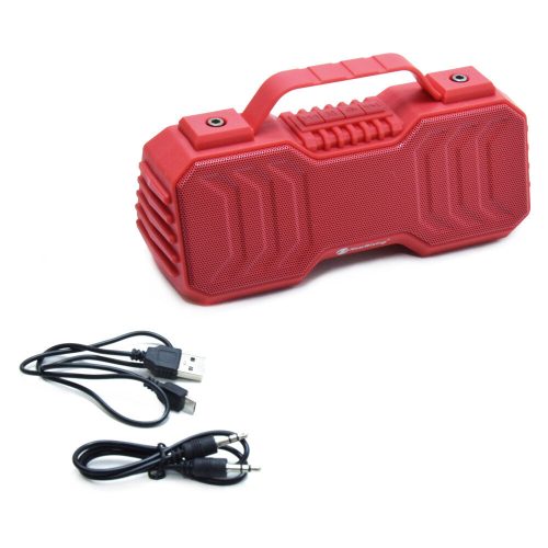 ​MusicBox hordozható Bluetooth hangszóró, zenelejátszó és FM rádió - piros