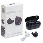 Vezeték nélküli fülhallgató - Bluetooth headset / fekete (TWS-5.0)