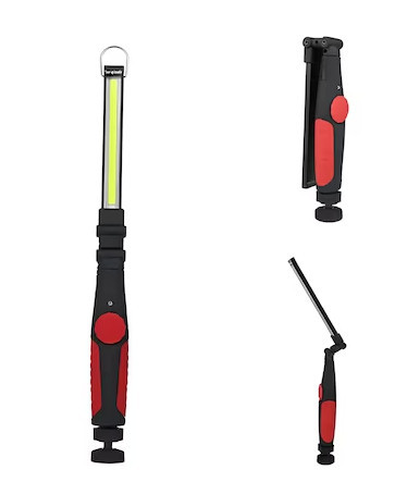 LED-es munkalámpa akkumulátorral, USB töltéssel, erős mágnessel és kampóval forgatható
