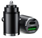2 portos MAX 100W-os autós gyorstöltő adapter - 12/24V – USB-A + USB-C (PD/QC)