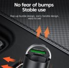 2 portos MAX 100W-os autós gyorstöltő adapter - 12/24V – USB-A + USB-C (PD/QC)