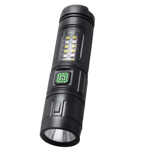 Akkumulátoros LED zseblámpa - USB-ről tölthető - 7 funkciós 