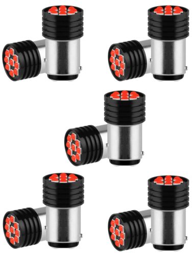  5 X Villog  SMD-1157-9SMD 21/5W - piros -STROBE- 12V