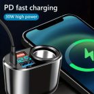 Prémium QC3 autós töltő 3 USB porttal + szivargyújtó