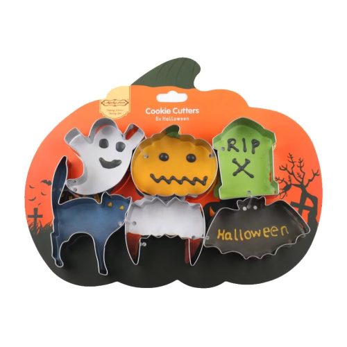 Nagy fém sütemény kiszúró 6 db-Halloween Tök