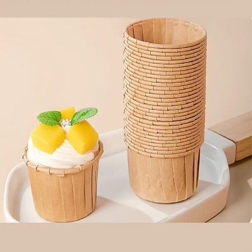 Eldobható Muffin Poharak, Hőálló Cupcake - 24 db Több színben - Kávébarna