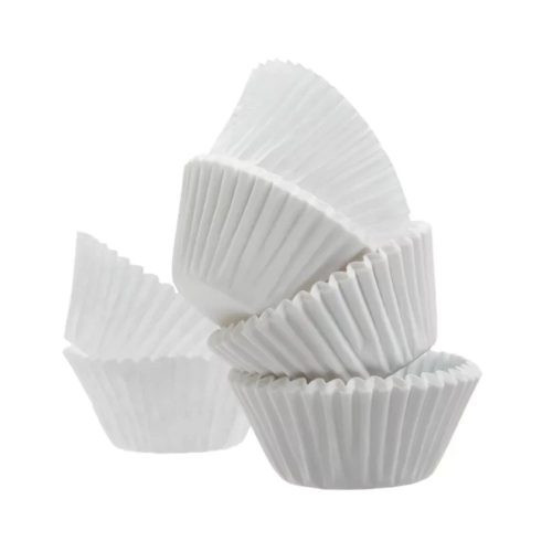 Mini bonbon papír kapszula, fehér-120db-os