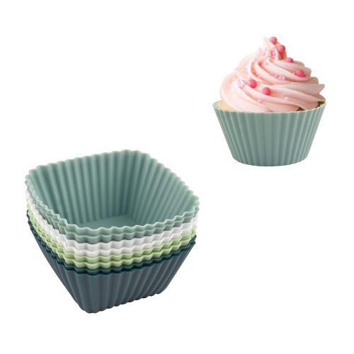 Szilikon Négyzetes Muffin Betétek, Újrahasználható Sütőpoharak-12db