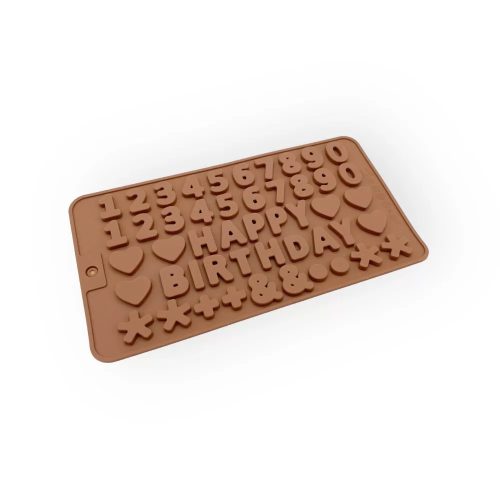 Szilikon bonbon és csokoládé forma-happy birthday betű és szám