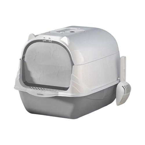 Elzárt macska WC lapáttal-cicafüles design - Szürke
