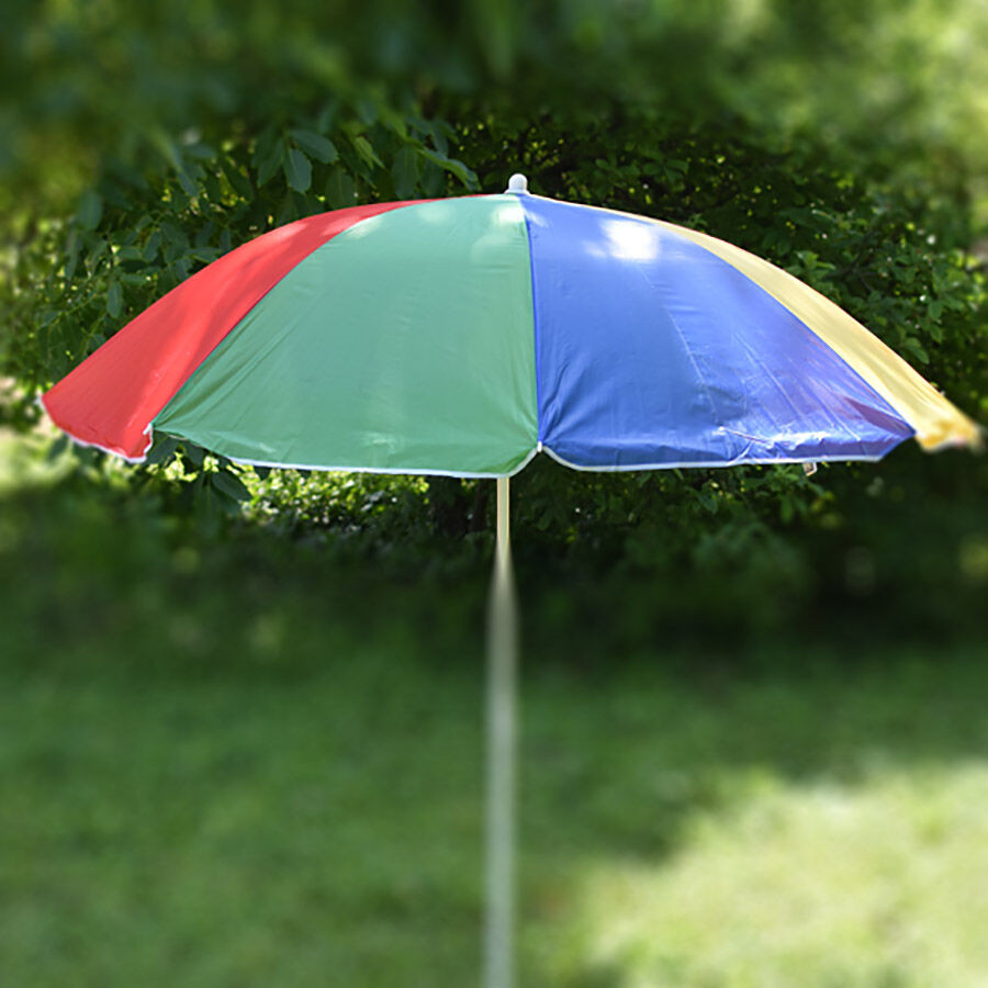 Csíkos napernyő állítható leszúró állvánnyal / 180x150 cm (A)