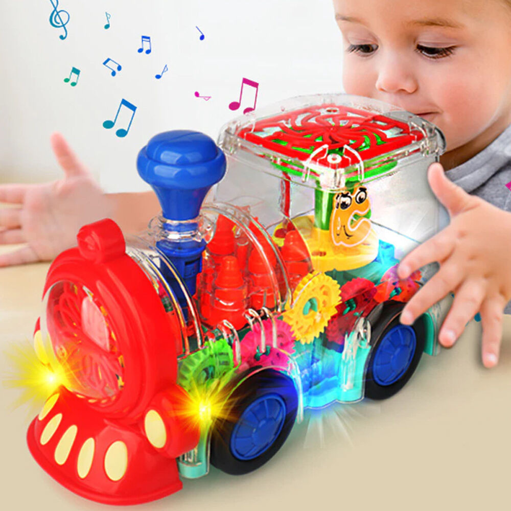 Átlátszó játék mozdony kicsiknek / fény- és hanghatásokkal