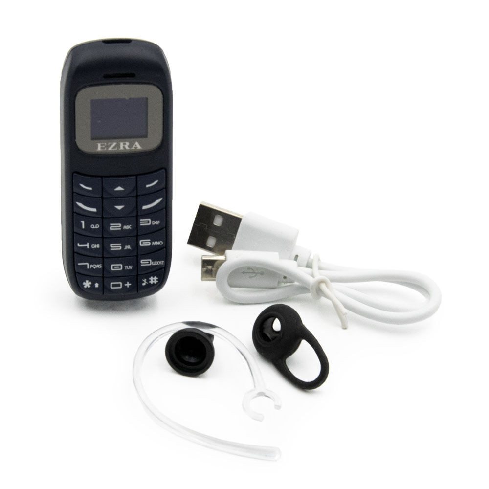 Ezra dual SIM-es, mini telefon headsettel - MC02, sötétkék