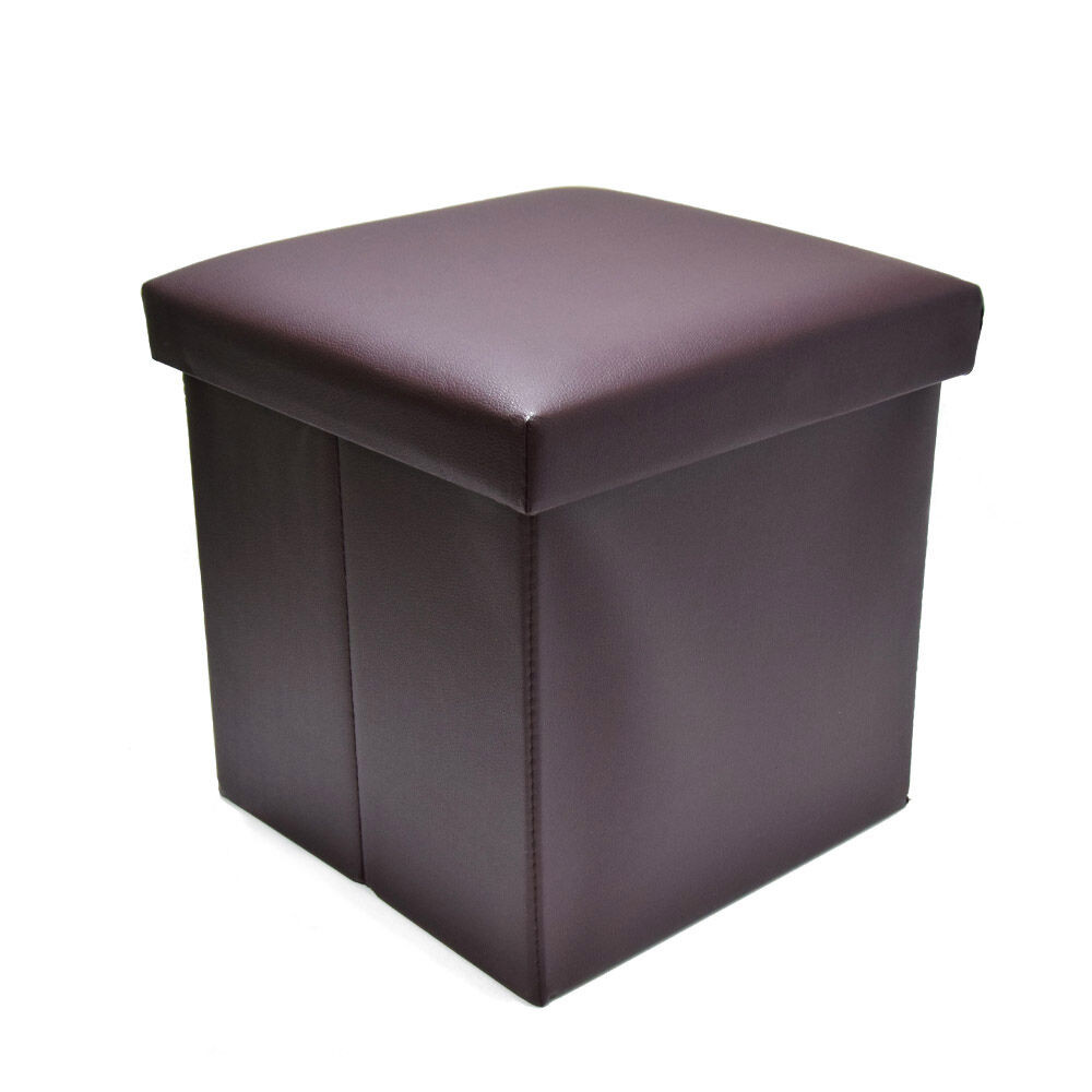 30x30 cm tároló szék - barna műbőr