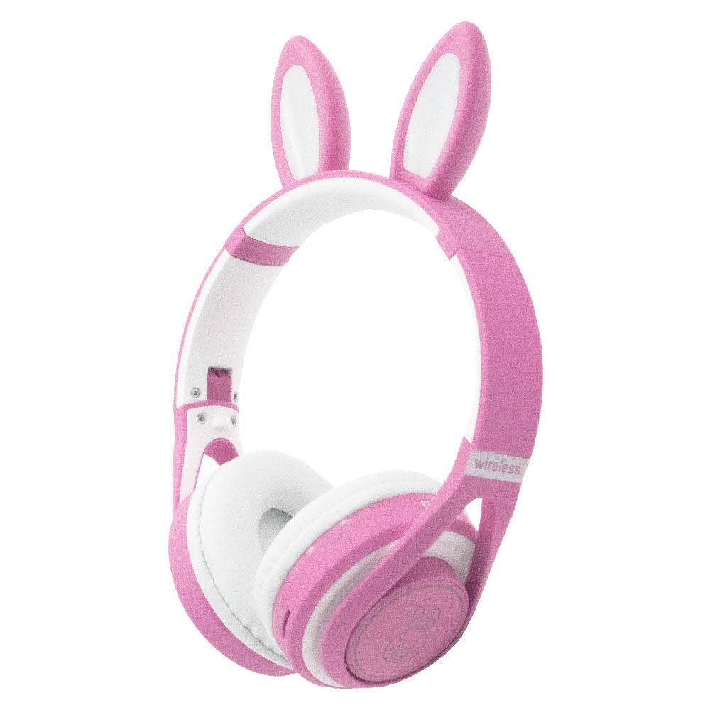 Vezeték nélküli Bluetooth fülhallgató - LED fényekkel és nyuszifülekkel / rózsaszín