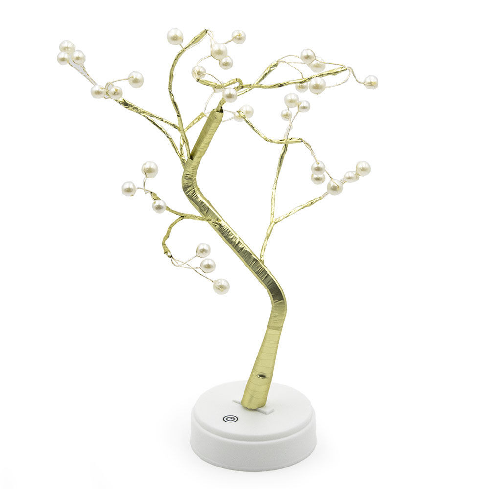 Dekorációs fa LED gyöngyökkel, hideg fehér - 45 cm