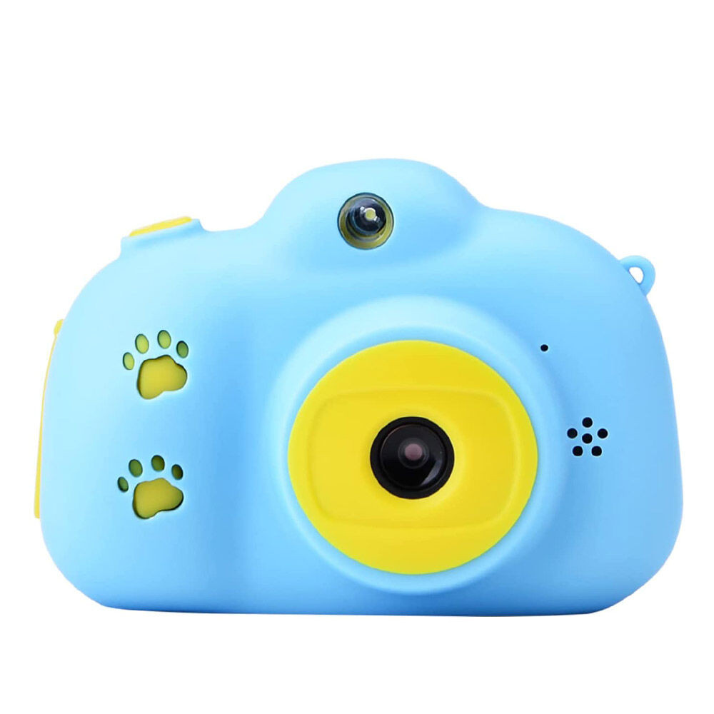 Digitális gyerek fényképezőgép mancs mintával, kék