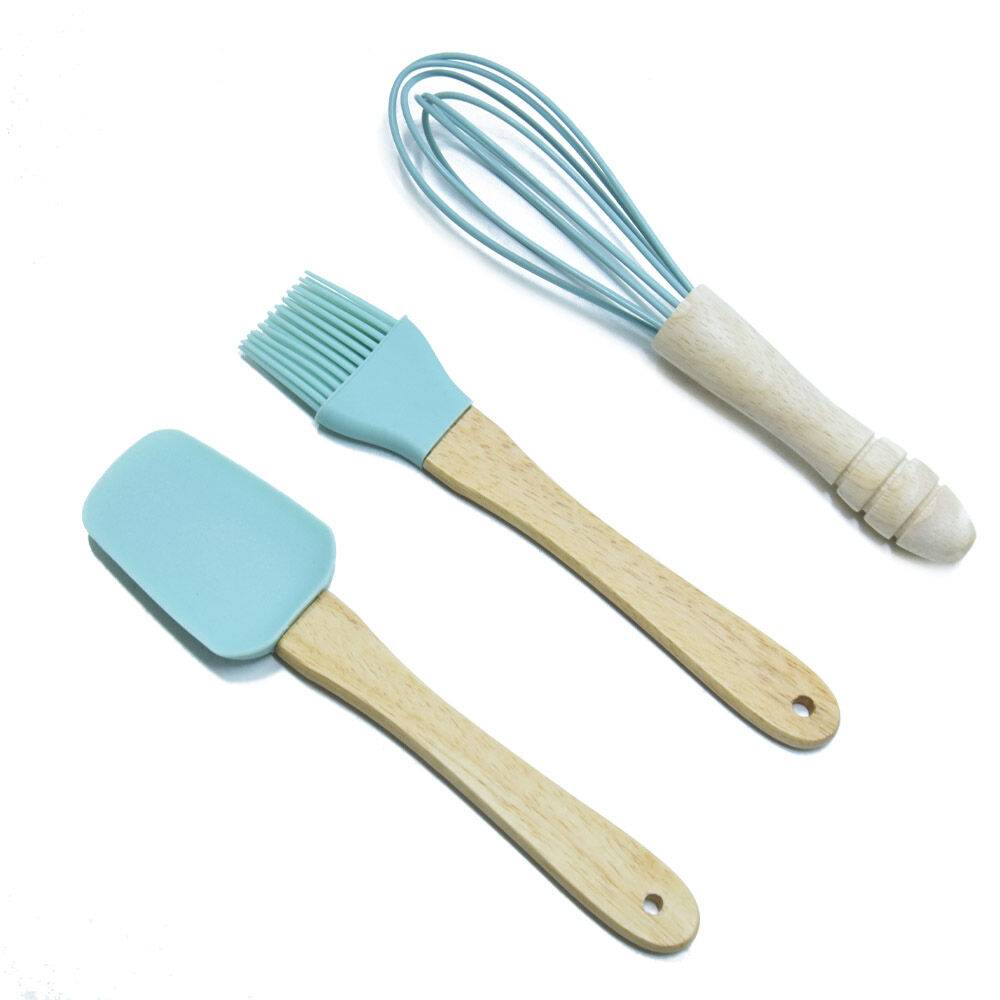 Mini szilikon konyhai eszközök gyerekeknek - spatula, ecset és kézi habverő