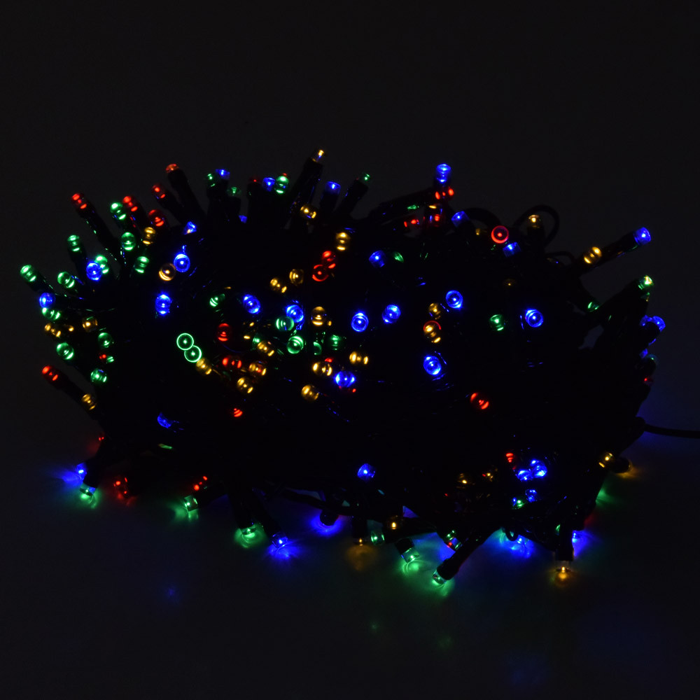 300 ledes napelemes karácsonyi égősor kültérre - multicolor / 27 méter