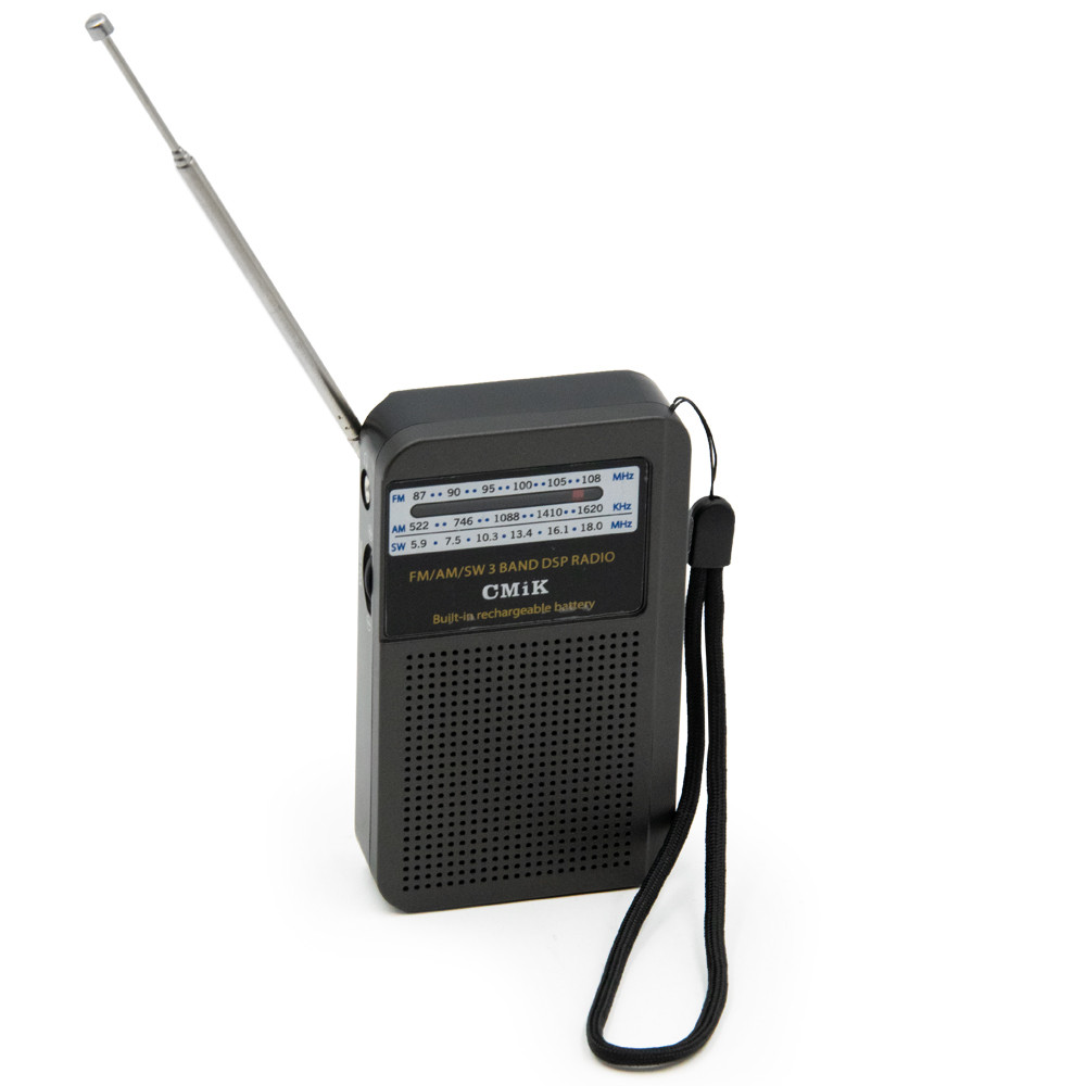 Akkumulátoros FM rádió, zsebrádió antennával (MK-308)